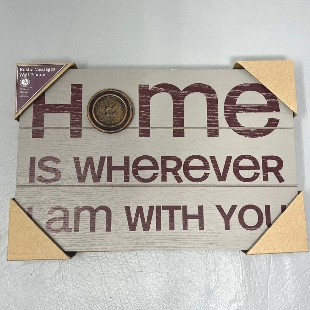 Home is‎ Wherever I am With You Sign Wall Hanging Rustic Farmhouse Decor
